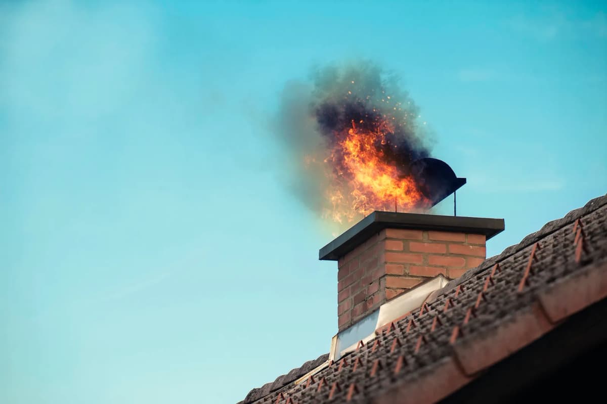 Skortens med brand i