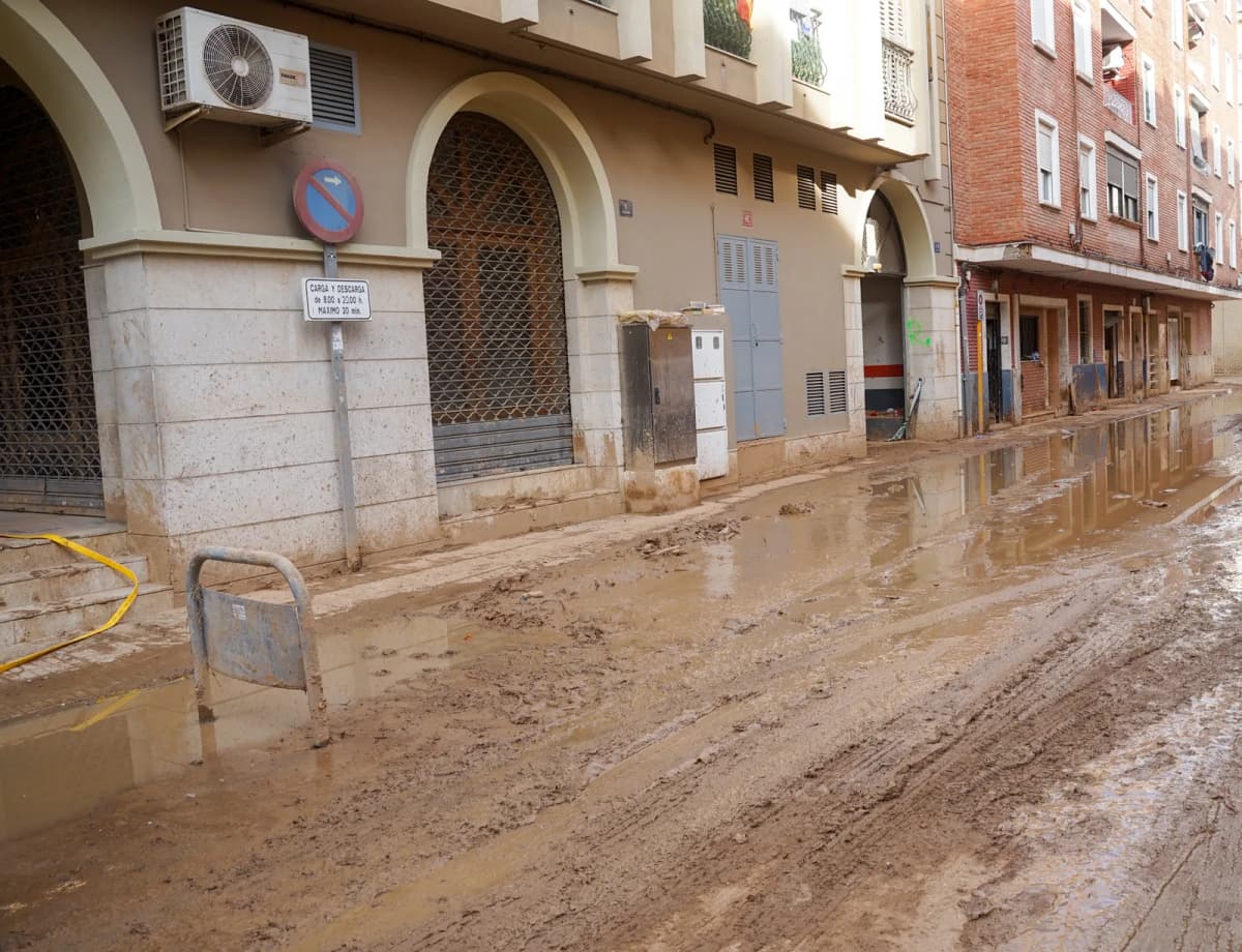 Vand i gaden i Valenciaområdet
